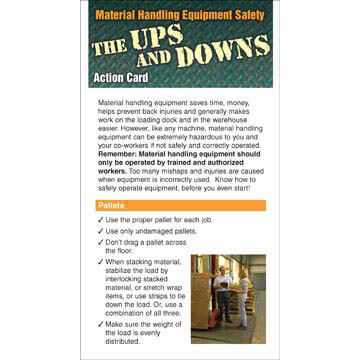 The Ups and Downs of Material Handling Equipment Safety, Action Cards
