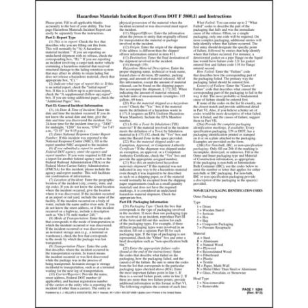 Hazardous Materials Incident Report