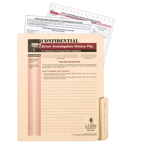 Confidential Driver Investigation History File Packet