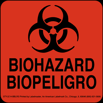 Biohazard Label, Bilingual