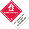 Personalized Flammable Liquid Label, Shipping Name, PVC Free Film w Jumbo Tab