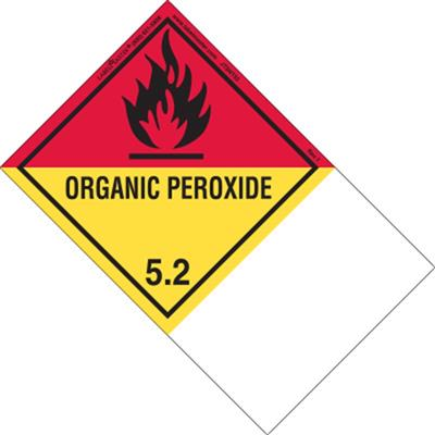 Organic Peroxide Label, Blank, Shipping Name, Paper w Jumbo Tab