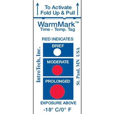 WarmMark Time Temperature Tag, -18°C/0°F