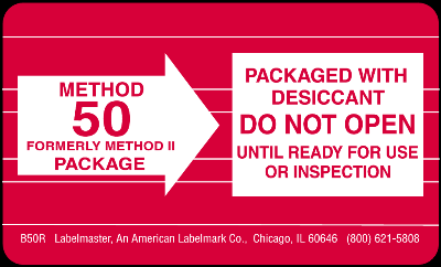 Method 50 Label, Paper, 2.5" x 6"