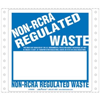 Non-RCRA Regulated Waste Label, Half Blank Pin-Feed, PVCFree Film