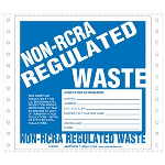 Non-RCRA Regulated Waste Label Generator Info Pin Feed, Paper
