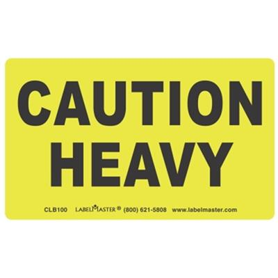 Caution Heavy Label, 5" x 3"