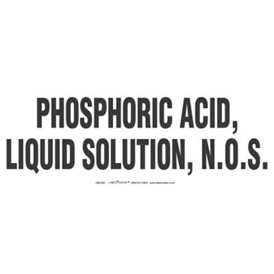 Bulk Tank Marking, Phosphoric Acid, Liquid Solution, NOS, 50 Pack