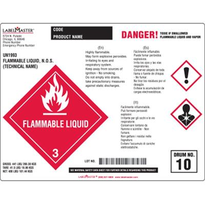 Laser Imprintable Vinyl Drum Label, 8 3/8" x 14 7/8", 2 Colors