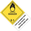 Personalized Oxidizer Label, Shipping Name, PVC Free Film w Extended Tab