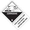 Personalized Corrosive Shipping Name Label Paper w Extended Tab