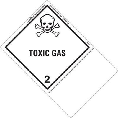 Toxic Gas Label, Blank, PVC Free Film with Extended Tab