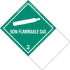 Non-Flammable Gas, Blank, PVC-Free Film, Extended Tab Label