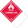 Flammable Gas Label, Blank, Vinyl with Extended Tab