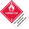 Personalized Flammable Gas, Shipping Name, PVC Free Film, Extended Tab Label