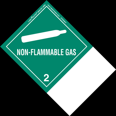 Non-Flammable Gas, Blank, Paper, Extended Tab Label