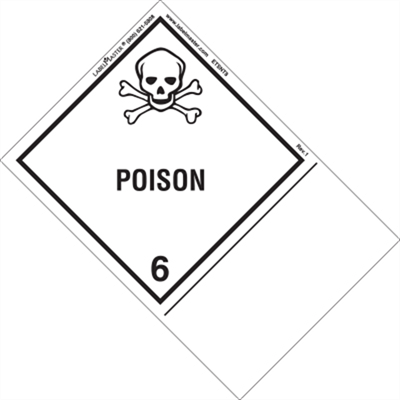 Poison Label, Blank, Shipping Name, Paper with Extended Tab