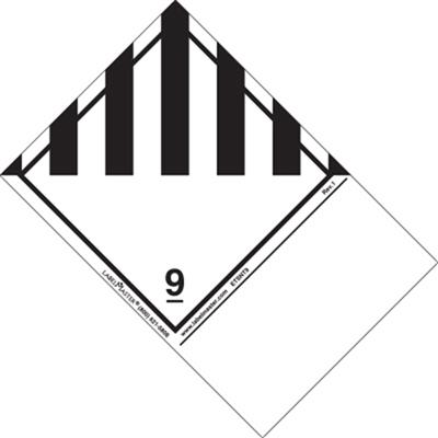 Miscellaneous Dangerous Goods Label, Paper, Blank w Extended Tab