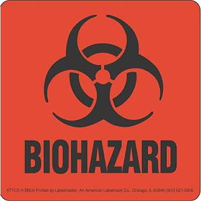 Biohazard Label 2" x 2"