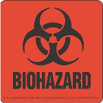 Biohazard Label 2" x 2"