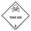 Toxic Gas Label, Worded, PVC Free Film, 500ct Roll