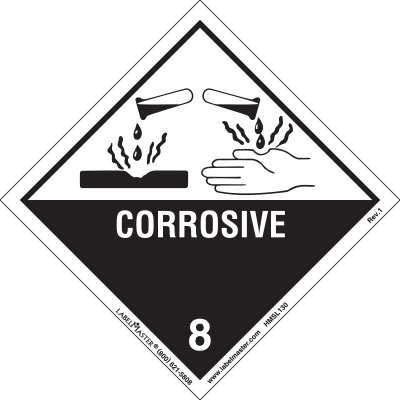 Corrosive Label Worded Vinyl 500ct Roll