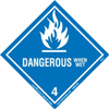 Dangerous When Wet Label, Worded, Paper, 500ct