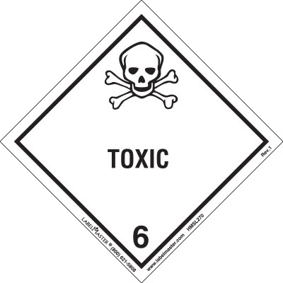Toxic Label, Worded, PVC-Free Film, 25 Pack