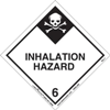 Inhalation Hazard Label, Worded, PVC Free Film, 25 Pack
