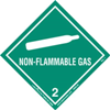 Non-Flammable Gas Label, Worded, PVC Free Film, 25ct