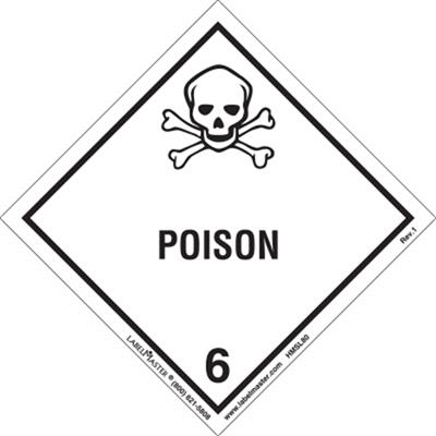 Poison Label, Worded, PVC-Free Film, 25 Pack