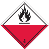 Spontaneously Combustible Label, International, PVC Free Film, 25ct