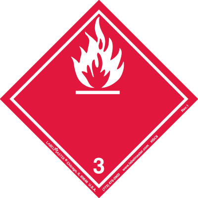 Flammable Liquid, International, Vinyl Label