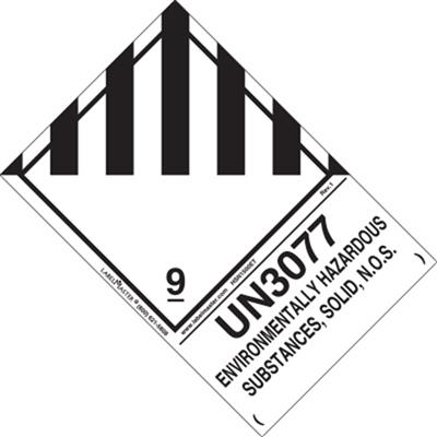 UN 3077 Environmentally Hazardous Substances, Solid, NOS Label