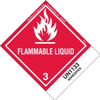 Flammable Liquid Label, UN 1133 Adhesives, Paper with Standard Tab