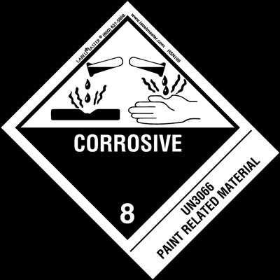 Corrosive Label, UN 3066 Paint Related Material