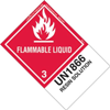 Flammable Liquid Label, UN 1866 Resin Solution w Extended Tab