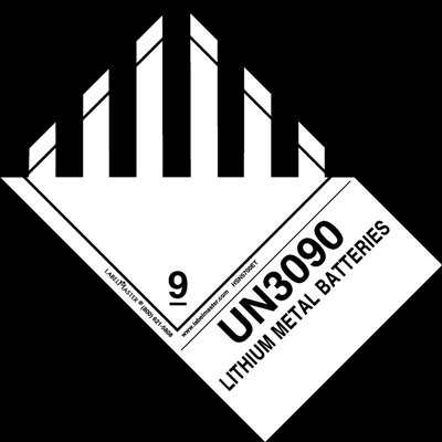 UN 3090 Lithium Metal Batteries Label