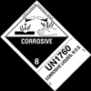 Corrosive Label, UN 1760 Corrosive Liquids NOS