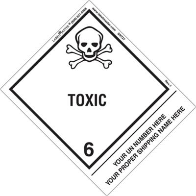 Personalized Toxic Shipping Name Label, Paper w Standard Tab