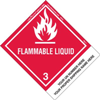 Personalized Flammable Liquid Shipping Name Label, Paper with Standard Tab