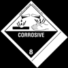 Corrosive Label, Blank, Shipping Name, PVCF w Standard Tab