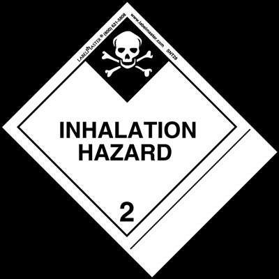 Inhalation Hazard, Blank, PVC Free Film, Standard Tab Label