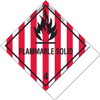 Flammable Solid Label, Blank, PVC Free Film w Standard Tab