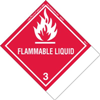 Flammable Liquid Label, Blank, PVC Free Film with Standard Tab
