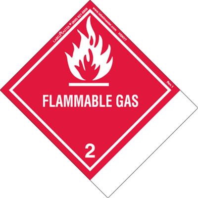 Flammable Gas, Blank, Vinyl, Standard Tab Labels