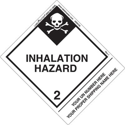 Personalized Inhalation Hazard, Shipping Name, PVC-Free Film, Standard Tab Label