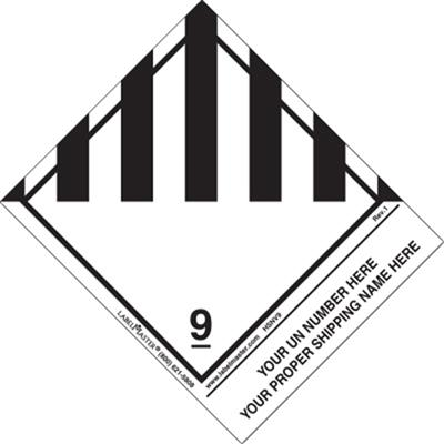 Personalized Misc Dangerous Goods Label, Shipping Name, Paper w Standard Tab