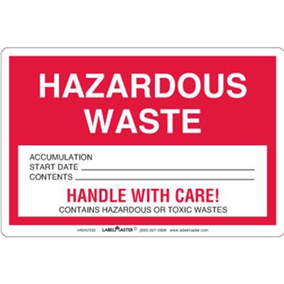 Hazardous Waste Label, PVC Free Film