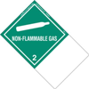Non-Flammable Gas, Blank, PVC-Free Film, Jumbo Tab Label